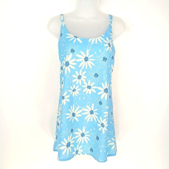 BSR by Samii Ryan X Smiley Face Light Blue Floral Mini Slip Dress Size Small - Picture 5 of 11